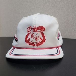 Vintage Ya Golf Country Club White Mesh / Red Rope Snapback Adjustable Hat Men's